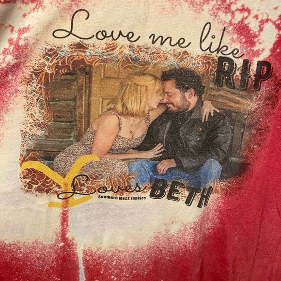 Southern Mess Junkies Yellowstone Love Me Like Rip Bleached T Shirt LS XL - Picture 3 of 7